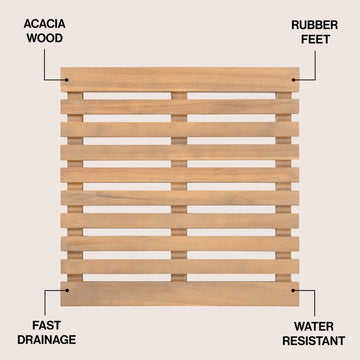 Paige Modern Classic Acacia Wood Slat Mat